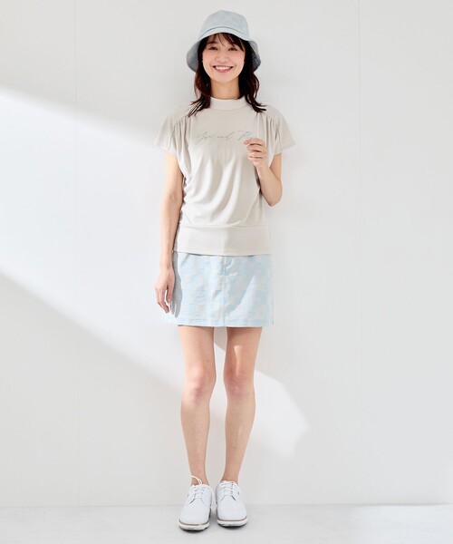 UV】【接触冷感】強撚スムースギャザープルオーバー（Tシャツ