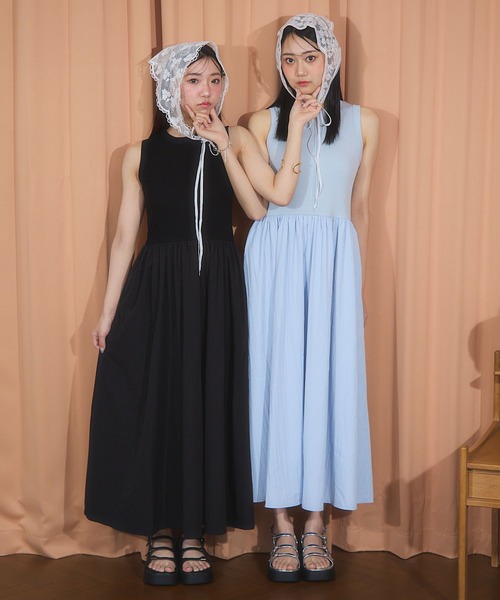 ALAND（エーランド）の「3.3 Field Trip／ドッキングロングワンピース（ワンピース・レディース・ブラック/ブルー/ホワイト・FREE）」の4枚目の写真