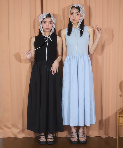 ALAND（エーランド）の「3.3 Field Trip／ドッキングロングワンピース（ワンピース・レディース・ブラック/ブルー/ホワイト・FREE）」の5枚目の写真