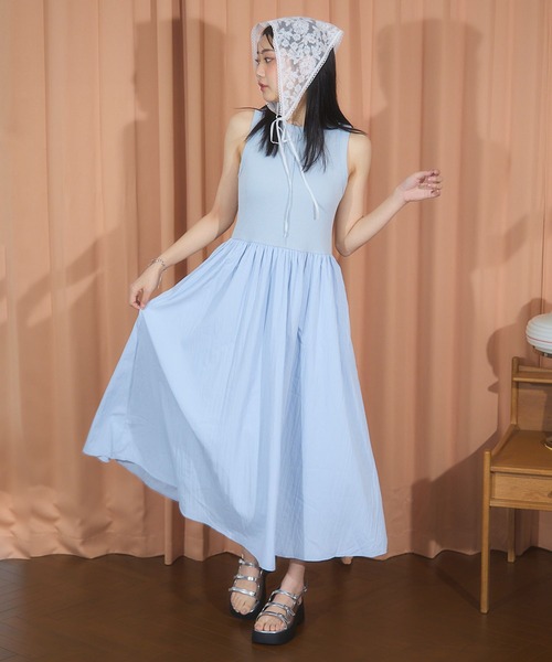 ALAND（エーランド）の「3.3 Field Trip／ドッキングロングワンピース（ワンピース・レディース・ブラック/ブルー/ホワイト・FREE）」の6枚目の写真