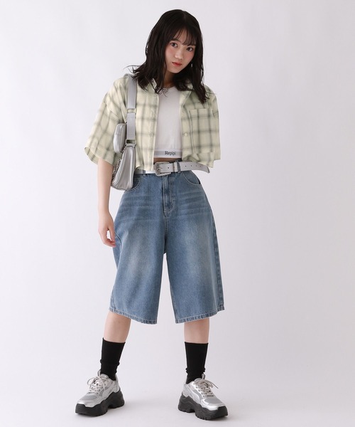 repipi armario(レピピ アルマリオ)の「【接触冷感/UVカット】チェックスパンボイルショートシャツ(シャツ/ブラウス・キッズ・ブルー/ミント/アイボリー・SMALL/MEDIUM/LARGE)」の5枚目の写真
