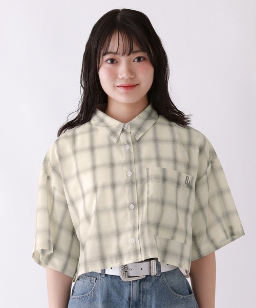repipi armario(レピピ アルマリオ)の「【接触冷感/UVカット】チェックスパンボイルショートシャツ(シャツ/ブラウス・キッズ・ブルー/ミント/アイボリー・SMALL/MEDIUM/LARGE)」の8枚目の写真