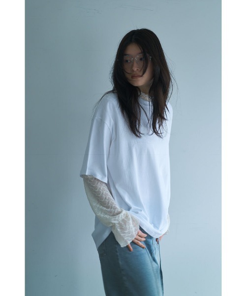 marjour（マージュール）の「HALF SLEEVE OVER TEE（Tシャツ/カットソー・レディース・オフホワイト・M）」の8枚目の写真