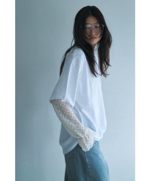 marjour（マージュール）の「HALF SLEEVE OVER TEE（Tシャツ/カットソー・レディース・オフホワイト・M）」の9枚目の写真