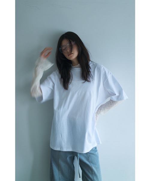 marjour（マージュール）の「HALF SLEEVE OVER TEE（Tシャツ/カットソー・レディース・オフホワイト・M）」の12枚目の写真
