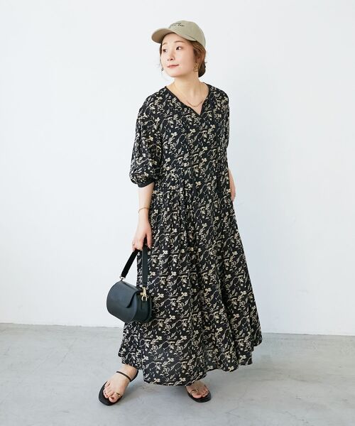 le.coeur blanc（ルクールブラン）の「フラワーモチーフスキッパーワンピース（ワンピース・レディース・ホワイト系その他2/ブラック系その他・38）」の14枚目の写真