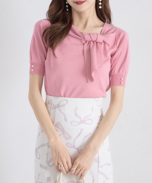 pp*closet バックリボントップスsize34 Woman ブラック トッズ ダブル アップ レザー ショッピング