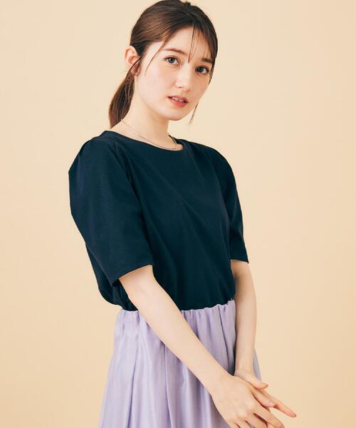 index(インデックス)の「《7色展開/XS-LLサイズ》多機能タックスリーブトップス【汗ジミ防止/吸水速乾/接触冷感/UVケア/洗濯機洗い可】(Tシャツ/カットソー・レディース・ネイビー/ブラウン系その他/ホワイト系5/ナチュラル/ボルドー/チャコール/ブラック系7・40/38/36/42/34)」の14枚目の写真