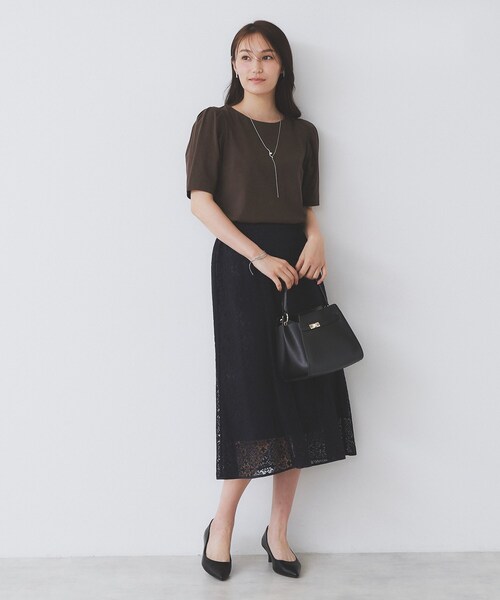 index(インデックス)の「《7色展開/XS-LLサイズ》多機能タックスリーブトップス【汗ジミ防止/吸水速乾/接触冷感/UVケア/洗濯機洗い可】(Tシャツ/カットソー・レディース・ネイビー/ブラウン系その他/ホワイト系5/ナチュラル/ボルドー/チャコール/ブラック系7・40/38/36/42/34)」の17枚目の写真