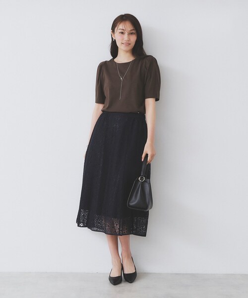 index(インデックス)の「《7色展開/XS-LLサイズ》多機能タックスリーブトップス【汗ジミ防止/吸水速乾/接触冷感/UVケア/洗濯機洗い可】(Tシャツ/カットソー・レディース・ネイビー/ブラウン系その他/ホワイト系5/ナチュラル/ボルドー/チャコール/ブラック系7・40/38/36/42/34)」の18枚目の写真