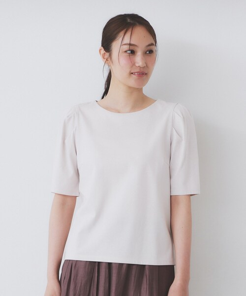 index(インデックス)の「《7色展開/XS-LLサイズ》多機能タックスリーブトップス【汗ジミ防止/吸水速乾/接触冷感/UVケア/洗濯機洗い可】(Tシャツ/カットソー・レディース・ネイビー/ブラウン系その他/ホワイト系5/ナチュラル/ボルドー/チャコール/ブラック系7・40/38/36/42/34)」の9枚目の写真