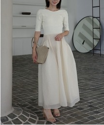 anuans ワンピース　白 アニュアンス anuans ストレートタックカットワンピース （WHITE