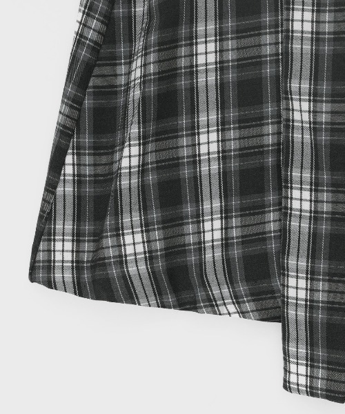 BLACKUP（ブラックアップ）の「[MADE] プリーツチェックラップミディスカート（スカート・レディース・グレー/ネイビー・FREE）」の14枚目の写真