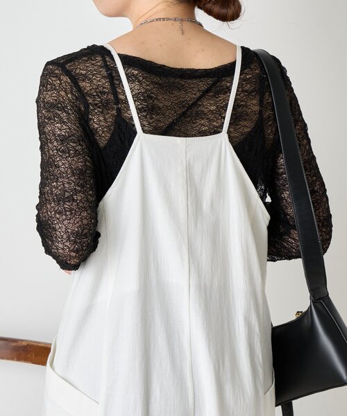 Jena espace merveilleux(ジェナ エスパスメルヴェイユ)の「レースシアーカットソー(Tシャツ/カットソー・レディース・ブラウン/オフホワイト/ブラック・FREE)」の15枚目の写真