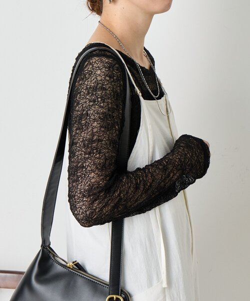 Jena espace merveilleux(ジェナ エスパスメルヴェイユ)の「レースシアーカットソー(Tシャツ/カットソー・レディース・ブラウン/オフホワイト/ブラック・FREE)」の17枚目の写真