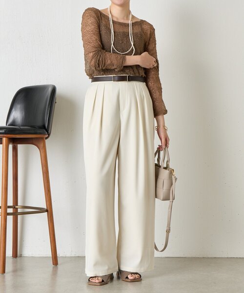 Jena espace merveilleux(ジェナ エスパスメルヴェイユ)の「レースシアーカットソー(Tシャツ/カットソー・レディース・ブラウン/オフホワイト/ブラック・FREE)」の20枚目の写真