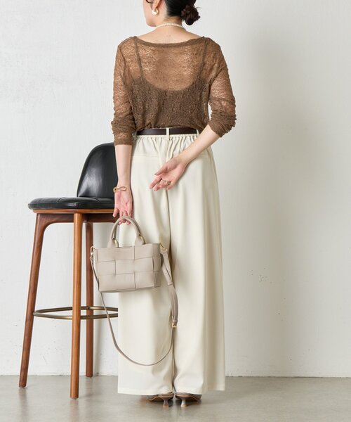 Jena espace merveilleux(ジェナ エスパスメルヴェイユ)の「レースシアーカットソー(Tシャツ/カットソー・レディース・ブラウン/オフホワイト/ブラック・FREE)」の22枚目の写真