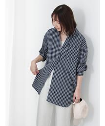 Te chichi TERRASSE（テチチテラス）の「オーバーサイズチェックシャツ（シャツ/ブラウス）」