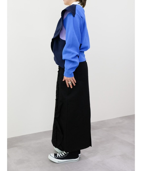 DOLLUPOOPS（ドールアップウップス）の「配色フリルハイネックニットトップス（ニット/セーター・レディース・チャコールグレー/ブラック/オフホワイト・38）」の22枚目の写真