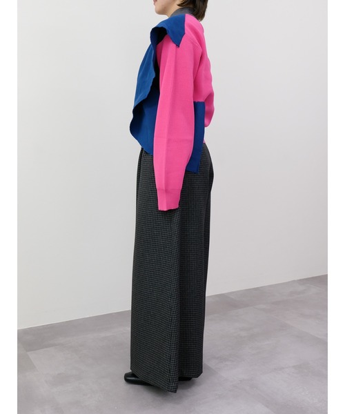 DOLLUPOOPS（ドールアップウップス）の「配色フリルハイネックニットトップス（ニット/セーター・レディース・チャコールグレー/ブラック/オフホワイト・38）」の15枚目の写真