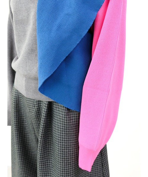 DOLLUPOOPS（ドールアップウップス）の「配色フリルハイネックニットトップス（ニット/セーター・レディース・チャコールグレー/ブラック/オフホワイト・38）」の12枚目の写真