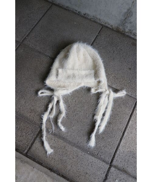 jouetie（ジュエティ）の「シャギーリボンビーニー（ニットキャップ/ビーニー・レディース・ピンク/アイボリー/ブラック・FREE）」の2枚目の写真