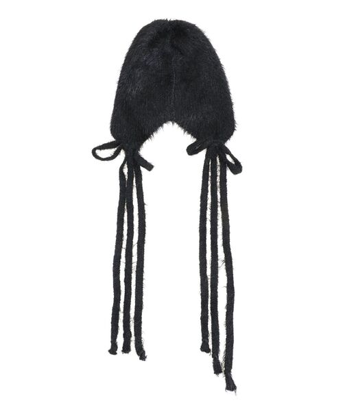 jouetie（ジュエティ）の「シャギーリボンビーニー（ニットキャップ/ビーニー・レディース・ピンク/アイボリー/ブラック・FREE）」の6枚目の写真