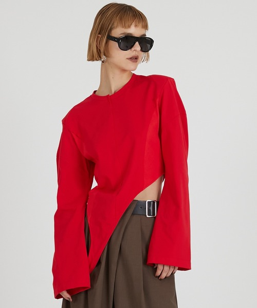 PRANK PROJECT（プランクプロジェクト）の「イレギュラーヘムトップ / Irregular Hem Top（その他トップス・レディース・ブラック/アイボリー/レッド・FREE）」の3枚目の写真