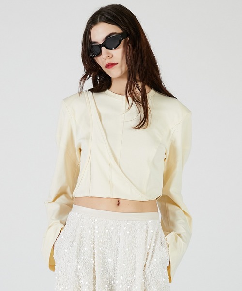 PRANK PROJECT（プランクプロジェクト）の「イレギュラーヘムトップ / Irregular Hem Top（その他トップス・レディース・ブラック/アイボリー/レッド・FREE）」の2枚目の写真