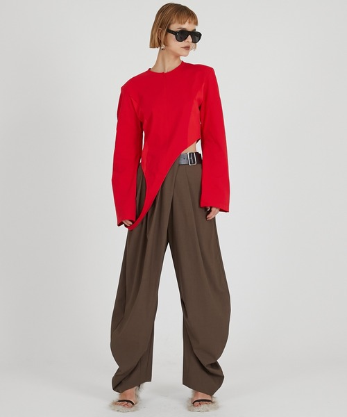 PRANK PROJECT（プランクプロジェクト）の「イレギュラーヘムトップ / Irregular Hem Top（その他トップス・レディース・ブラック/アイボリー/レッド・FREE）」の5枚目の写真