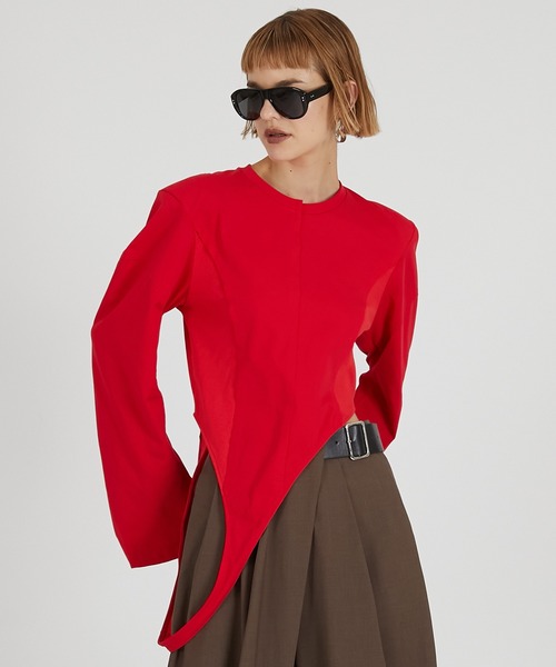 PRANK PROJECT（プランクプロジェクト）の「イレギュラーヘムトップ / Irregular Hem Top（その他トップス・レディース・ブラック/アイボリー/レッド・FREE）」の11枚目の写真