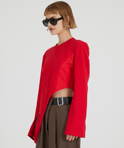 PRANK PROJECT（プランクプロジェクト）の「イレギュラーヘムトップ / Irregular Hem Top（その他トップス・レディース・ブラック/アイボリー/レッド・FREE）」の12枚目の写真