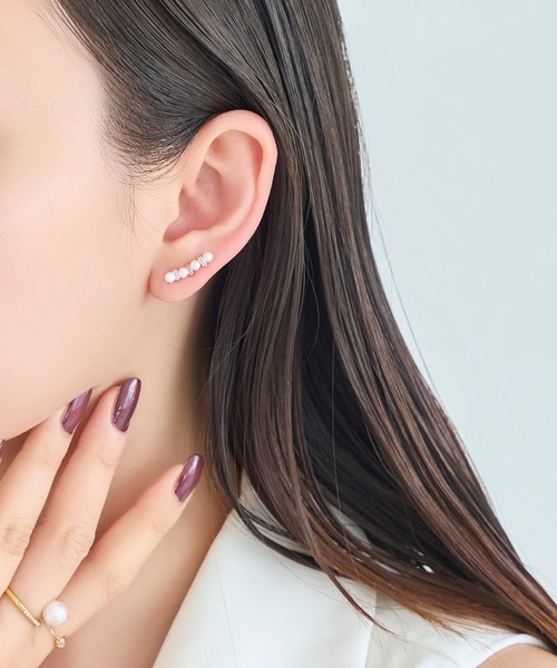 Phoebe（フィービィー）の「2wayパールブリンクピアス&イヤリング（ピアス（両耳用）・レディース・イエローゴールド/ピンクゴールド・FREE）」の3枚目の写真