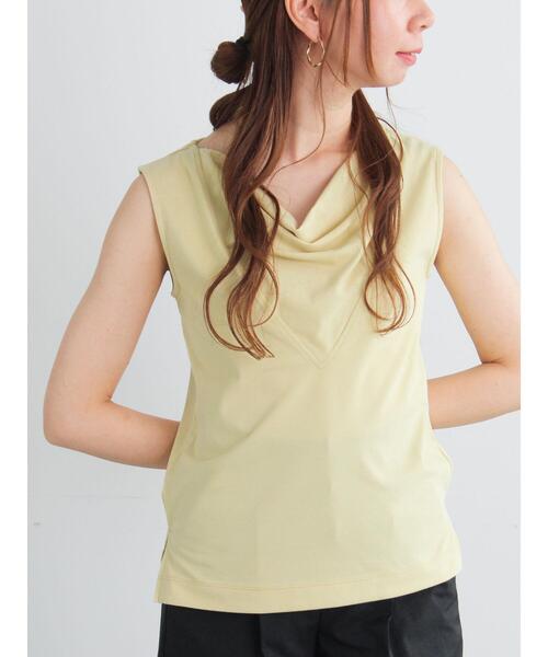 Te chichi(テチチ)の「ドレープネックノースリーブトップス(Tシャツ/カットソー・レディース・イエロー/ブラック/グレー・F)」の4枚目の写真