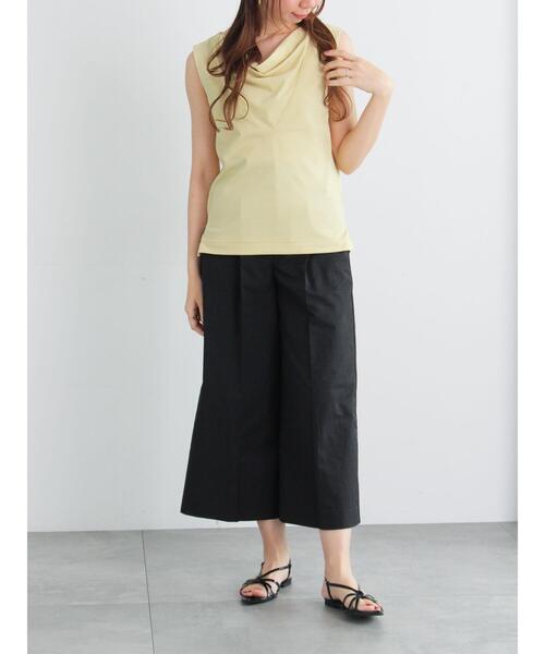 Te chichi(テチチ)の「ドレープネックノースリーブトップス(Tシャツ/カットソー・レディース・イエロー/ブラック/グレー・F)」の5枚目の写真