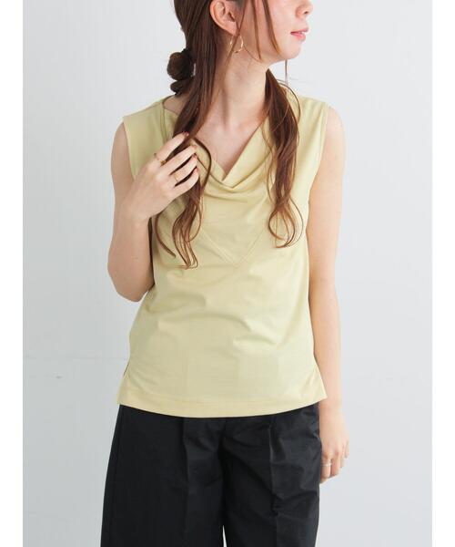 Te chichi(テチチ)の「ドレープネックノースリーブトップス(Tシャツ/カットソー・レディース・イエロー/ブラック/グレー・F)」の7枚目の写真