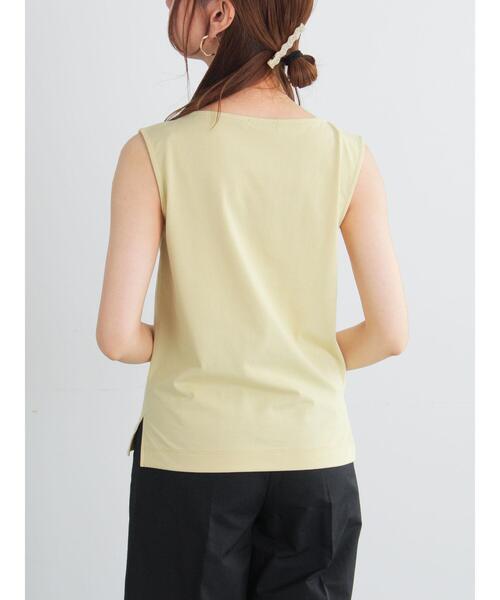 Te chichi(テチチ)の「ドレープネックノースリーブトップス(Tシャツ/カットソー・レディース・イエロー/ブラック/グレー・F)」の8枚目の写真