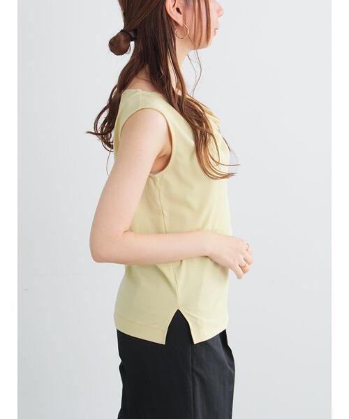 Te chichi(テチチ)の「ドレープネックノースリーブトップス(Tシャツ/カットソー・レディース・イエロー/ブラック/グレー・F)」の9枚目の写真