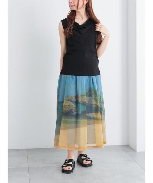 Te chichi(テチチ)の「ドレープネックノースリーブトップス(Tシャツ/カットソー・レディース・イエロー/ブラック/グレー・F)」の11枚目の写真