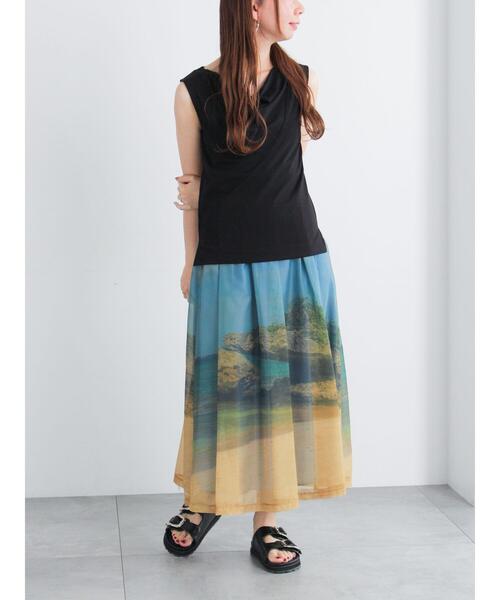 Te chichi(テチチ)の「ドレープネックノースリーブトップス(Tシャツ/カットソー・レディース・イエロー/ブラック/グレー・F)」の12枚目の写真