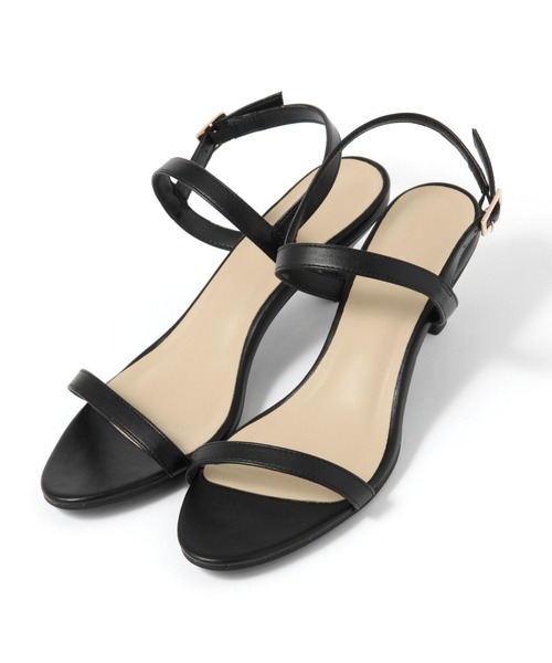 GLOBAL WORK（グローバルワーク）の「らくっション細線ヒールサンダル/571202（サンダル・レディース・ブラック/アイボリー系7/ダークブラウン・LARGE/MEDIUM）」の18枚目の写真