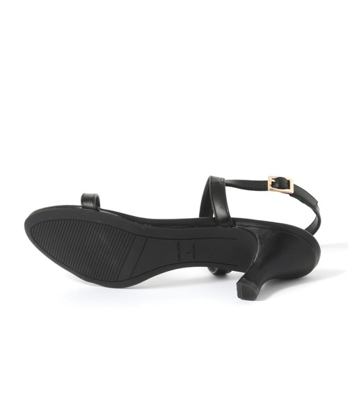 GLOBAL WORK（グローバルワーク）の「らくっション細線ヒールサンダル/571202（サンダル・レディース・ブラック/アイボリー系7/ダークブラウン・LARGE/MEDIUM）」の14枚目の写真