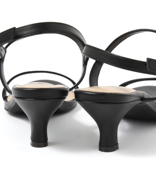 GLOBAL WORK（グローバルワーク）の「らくっション細線ヒールサンダル/571202（サンダル・レディース・ブラック/アイボリー系7/ダークブラウン・LARGE/MEDIUM）」の5枚目の写真