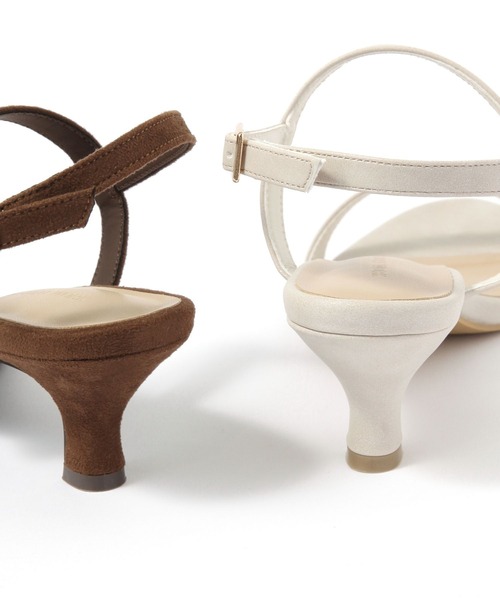 GLOBAL WORK（グローバルワーク）の「らくっション細線ヒールサンダル/571202（サンダル・レディース・ブラック/アイボリー系7/ダークブラウン・LARGE/MEDIUM）」の8枚目の写真