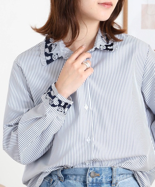パンダ刺繍シャツ（シャツ/ブラウス）｜Quelle Chance（ケルシャンス