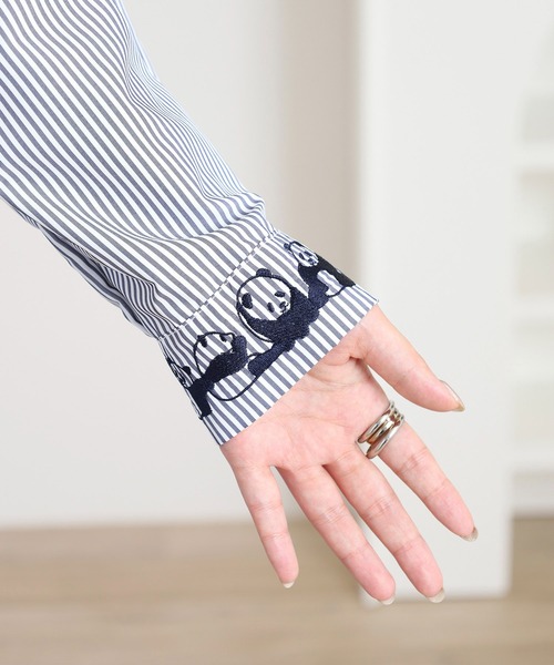 パンダ刺繍シャツ（シャツ/ブラウス）｜Quelle Chance（ケルシャンス