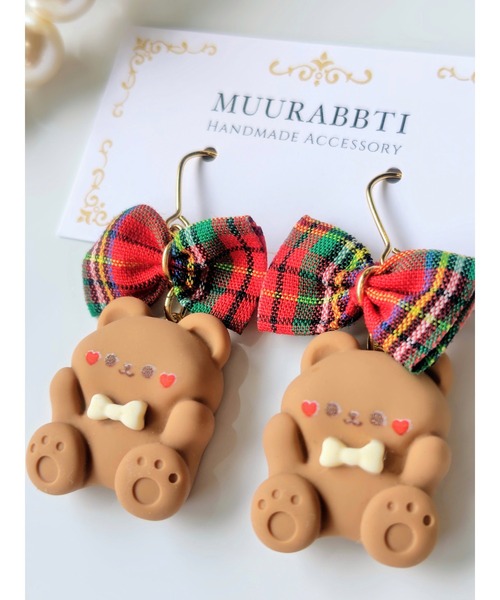 くまちゃん＆刺繍タッセルピアス f13d25fdce394ba79d1c73f9f57f4b