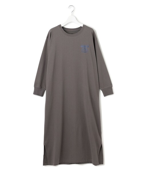 J.PRESS YORK STREET(ジェイプレスヨークストリート)の「【WOMEN】カフェロゴプリント ワンピース(ドレス・レディース・ダークブラウン系/ブラック系/ライトグレー系・F)」の2枚目の写真