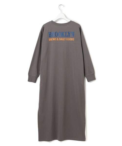 J.PRESS YORK STREET(ジェイプレスヨークストリート)の「【WOMEN】カフェロゴプリント ワンピース(ドレス・レディース・ダークブラウン系/ブラック系/ライトグレー系・F)」の5枚目の写真