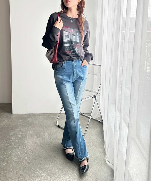 GeeRA(ジーラ)の「アソートデザインフォトプリントロンT(Tシャツ/カットソー・レディース・ホワイト系その他/チャコール/オフホワイト/グレー系その他・MEDIUM/LARGE)」の15枚目の写真